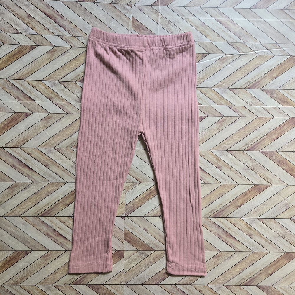 Baby Girl Bootcut Ribbed Knit Pink Legging Cotton Blend Slim Pant Bottom 12-18M
